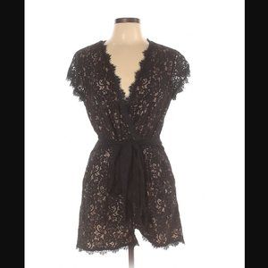 Size 10 Diane von Furstenberg Black Lace Romper
